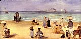 Edouard Manet Canvas Paintings - On the Beach at Boulogne